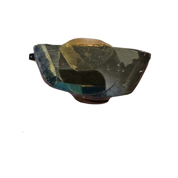Tribal Mask Fused Glass Face Figure Cancun Art Figurine Mexico Souvenir Handmade - Picture 8 of 14